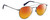Profile View of Levi's Seasonal LV1006 Designer Polarized Sunglasses with Custom Cut Red Mirror Lenses in Dark Ruthenium Silver Navy Blue Unisex Pilot Full Rim Stainless Steel 52 mm