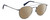 Profile View of Levi's Seasonal LV1006 Designer Polarized Reading Sunglasses with Custom Cut Powered Amber Brown Lenses in Dark Ruthenium Silver Navy Blue Unisex Pilot Full Rim Stainless Steel 52 mm
