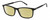 Profile View of Levi's Seasonal LV1018 Designer Polarized Reading Sunglasses with Custom Cut Powered Sun Flower Yellow Lenses in Gloss Black Unisex Rectangular Full Rim Acetate 55 mm