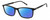 Profile View of Levi's Seasonal LV1018 Designer Polarized Reading Sunglasses with Custom Cut Powered Blue Mirror Lenses in Gloss Black Unisex Rectangular Full Rim Acetate 55 mm