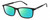 Profile View of Levi's Seasonal LV1018 Designer Polarized Reading Sunglasses with Custom Cut Powered Green Mirror Lenses in Gloss Black Unisex Rectangular Full Rim Acetate 55 mm