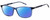 Profile View of Levi's Seasonal LV1018 Designer Polarized Sunglasses with Custom Cut Blue Mirror Lenses in Crystal Blue Unisex Rectangular Full Rim Acetate 55 mm