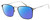 Profile View of Levi's Timeless LV5000 Designer Polarized Sunglasses with Custom Cut Blue Mirror Lenses in Black Ruthenium Silver Unisex Square Full Rim Metal 52 mm