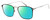 Profile View of Levi's Timeless LV5000 Designer Polarized Reading Sunglasses with Custom Cut Powered Green Mirror Lenses in Black Ruthenium Silver Unisex Square Full Rim Metal 52 mm