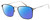 Profile View of Levi's Timeless LV5000 Designer Polarized Reading Sunglasses with Custom Cut Powered Blue Mirror Lenses in Black Ruthenium Silver Unisex Square Full Rim Metal 52 mm