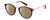 Profile View of Levi's Timeless LV5006 Designer Polarized Reading Sunglasses with Custom Cut Powered Amber Brown Lenses in Crystal Red Rose Gold Unisex Round Full Rim Metal 50 mm