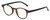 Profile View of Geoffrey Beene GBR004 Designer Reading Eye Glasses with Custom Cut Powered Lenses in Matte Tortoise Havana Brown Gold Black Mens Oval Full Rim Acetate 46 mm