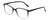 Profile View of Geoffrey Beene GBR006 Designer Bi-Focal Prescription Rx Eyeglasses in Gloss Black Clear Crystal Fade Mens Rectangular Full Rim Acetate 53 mm