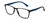 Profile View of Geoffrey Beene GBR007 Designer Reading Eye Glasses with Custom Cut Powered Lenses in Matte Black Navy Blue Mens Rectangular Full Rim Acetate 53 mm