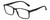 Profile View of Geoffrey Beene GBR008 Designer Blue Light Blocking Eyeglasses in Matte Black Orange Tiger Stripe Mens Rectangular Full Rim Acetate 53 mm