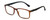 Profile View of Geoffrey Beene GBR008 Designer Reading Eye Glasses with Custom Cut Powered Lenses in Gloss Crystal Tortoise Havana Brown Gold Navy Blue Mens Rectangular Full Rim Acetate 53 mm