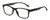 Profile View of Geoffrey Beene GBR010 Designer Reading Eye Glasses with Custom Cut Powered Lenses in Gloss Black Grey Crystal Silver Mens Oval Full Rim Acetate 52 mm