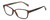 Profile View of Lulu Guinness LR76 Designer Single Vision Prescription Rx Eyeglasses in Brown Crystal Green Pink Floral Ladies Rectangular Full Rim Acetate 53 mm