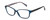 Profile View of Lulu Guinness LR76 Designer Reading Eye Glasses with Custom Cut Powered Lenses in Navy Blue Crystal Floral Ladies Rectangular Full Rim Acetate 53 mm