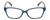 Front View of Lulu Guinness LR76 Designer Reading Eye Glasses with Custom Cut Powered Lenses in Navy Blue Crystal Floral Ladies Rectangular Full Rim Acetate 53 mm