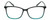 Front View of Lulu Guinness LR79 Designer Reading Eye Glasses with Custom Cut Powered Lenses in Black Teal Blue Crystal Fade Ladies Square Full Rim Acetate 54 mm