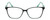 Front View of Lulu Guinness LR81 Designer Reading Eye Glasses with Custom Cut Powered Lenses in Black on Teal Green Crystal Ladies Cat Eye Full Rim Acetate 53 mm
