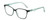 Profile View of Lulu Guinness LR81 Women Cateye Reading Glasses Black on Teal Green Crystal 53mm