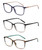 Front View of Lulu Guinness 3 PACK Gift Womens Reading Glasses Black Pink,Tortoise,Purple+1.50