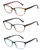 Front View of Lulu Guinness 3 PACK Womens Reading Glasses Grey Pink,Blue Crystal,Tortoise+1.50