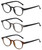 Front View of Geoffrey Beene 3 PACK Men's Reading Glasses Black,Crystal Grey,MT Tortoise +1.50