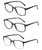 Front View of Geoffrey Beene 3 PACK Mens Reading Glasses in Black,Crystal,Matte Tortoise +2.50