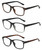Front View of Geoffrey Beene 3 PACK Gift Men's Reading Glasses Black,Tortoise,Dark Brown +2.50