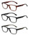Front View of Geoffrey Beene 3 PACK Men's Reading Glasses MT Black,Grey Crystal,Tortoise +2.50