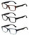 Front View of Geoffrey Beene 3 PACK Men's Reading Glasses in Black,Blue Crystal,Tortoise +2.50