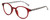 Profile View of Elle EL15557R Designer Progressive Lens Blue Light Blocking Eyeglasses in Crystal Red Modern Art White Black Ladies Panthos Full Rim Acetate 49 mm