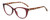 Profile View of Elle EL15559R Designer Bi-Focal Prescription Rx Eyeglasses in Crystal Berry Red Modern Art Brown Tan Ladies Cat Eye Full Rim Acetate 52 mm