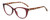 Profile View of Elle EL15559R Designer Progressive Lens Prescription Rx Eyeglasses in Crystal Berry Red Modern Art Brown Tan Ladies Cat Eye Full Rim Acetate 52 mm