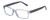 Profile View of Elle EL15560R Designer Reading Eye Glasses with Custom Cut Powered Lenses in Crystal Blue Modern Art Pink Purple Ladies Rectangular Full Rim Acetate 55 mm