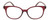 Front View of Elle EL15576R Designer Single Vision Prescription Rx Eyeglasses in Crystal Berry Red Pink White Squares Ladies Round Full Rim Acetate 50 mm