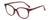 Profile View of Elle EL15576R Designer Bi-Focal Prescription Rx Eyeglasses in Crystal Berry Red Pink White Squares Ladies Round Full Rim Acetate 50 mm