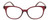 Front View of Elle EL15576R Designer Progressive Lens Prescription Rx Eyeglasses in Crystal Berry Red Pink White Squares Ladies Round Full Rim Acetate 50 mm