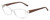 Profile View of Elle EL15577R Designer Reading Eye Glasses with Custom Cut Powered Lenses in Crystal Clear Brown Logo Letter Gold Ladies Cat Eye Full Rim Acetate 52 mm