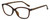 Profile View of Elle Women's Cat Eye Designer Reading Glasses in Crystal Brown Logo Yellow 53 mm