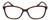 Front View of Elle EL15578R Designer Reading Eye Glasses with Custom Cut Powered Lenses in Crystal Brown Logo Letter Yellow Ladies Cat Eye Full Rim Acetate 53 mm