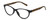 Profile View of Elle EL15579R Designer Blue Light Blocking Eyeglasses in Gloss Black Logo Letter Yellow Ladies Oval Full Rim Acetate 51 mm