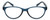 Front View of Elle Womens Oval Designer Reading Glasses in Crystal Blue Logo Black White 51 mm