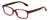 Profile View of Elle EL15581R Designer Reading Eye Glasses with Custom Cut Powered Lenses in Red Crystal Tortoise Havana Brown Spot Ladies Rectangular Full Rim Acetate 52 mm