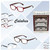 Collage View of Elle EL15581R Designer Reading Eye Glasses with Custom Cut Powered Lenses in Red Crystal Tortoise Havana Brown Spot Ladies Rectangular Full Rim Acetate 52 mm