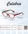 Dimensions View of Elle EL15581R Designer Bi-Focal Prescription Rx Eyeglasses in Red Crystal Tortoise Havana Brown Spot Ladies Rectangular Full Rim Acetate 52 mm