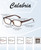 Side View of Elle Women's Rectangle Designer Reading Glasses Crystal Brown White Diamond 52mm
