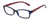 Profile View of Isaac Mizrahi IM31298R Designer Reading Eye Glasses with Custom Cut Powered Lenses in Crystal Navy Blue Floral Red White Pink Ladies Butterfly Full Rim Acetate 51 mm