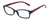 Profile View of Isaac Mizrahi IM31298R Designer Single Vision Prescription Rx Eyeglasses in Crystal Navy Blue Floral Red White Pink Ladies Butterfly Full Rim Acetate 51 mm