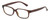 Profile View of Elle Women's Rectangle Designer Reading Glasses Crystal Brown White Diamond 52mm