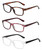 Front View of Isaac Mizrahi 3 PACK Gift Box Women's Reading Glasses Crystal,Red,Tortoise +1.50
