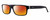 Profile View of Carrera CA6180 Designer Polarized Sunglasses with Custom Cut Red Mirror Lenses in Matte Black White Unisex Square Full Rim Acetate 55 mm